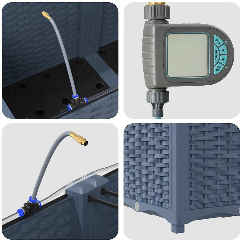 vidaXL Kerti ültetők Szürke 80 x 40 x 37.5 cm Acél