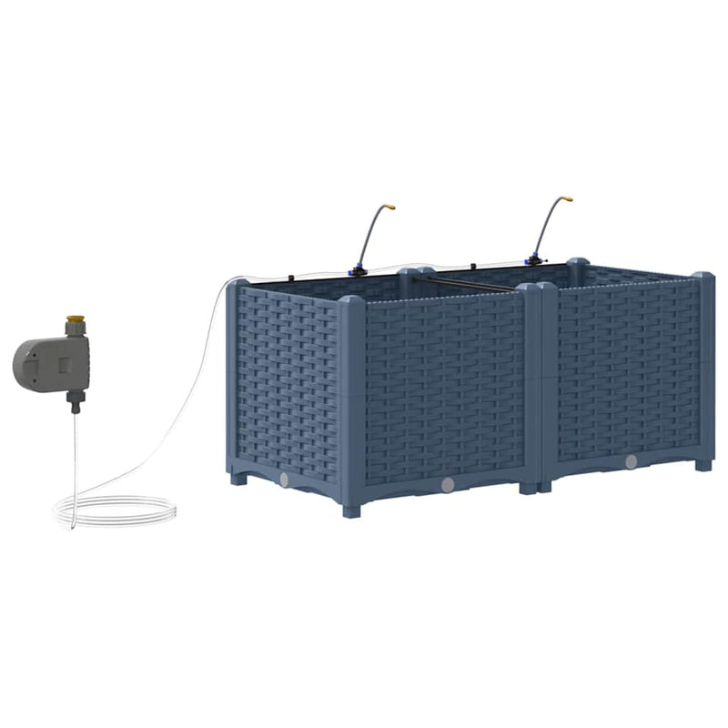 vidaXL Kerti ültetők Szürke 80 x 40 x 37.5 cm Acél