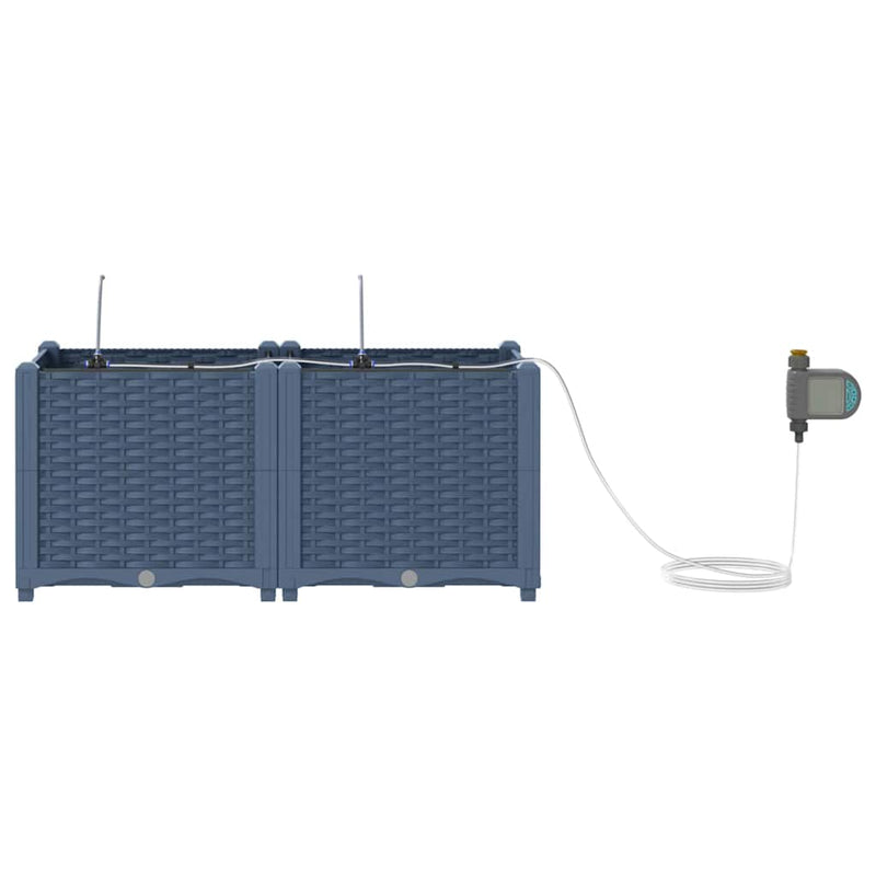 vidaXL Kerti ültetők Szürke 80 x 40 x 37.5 cm Acél