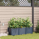 vidaXL Kerti cserép 3 pcs Szürke 120 x 40 x 37,5 cm Műanyag