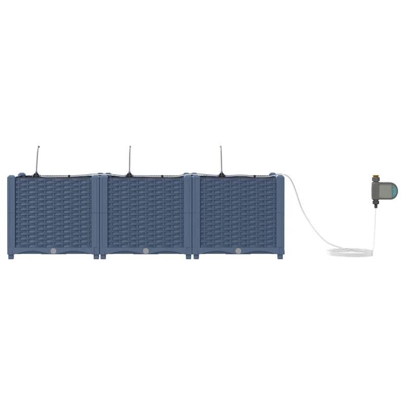 vidaXL Kerti ültetők Szürke 120 x 40 x 37.5 cm Acél