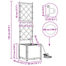 vidaXL Kerti ültetők Szürke 40 x 40 x 142 cm Acél