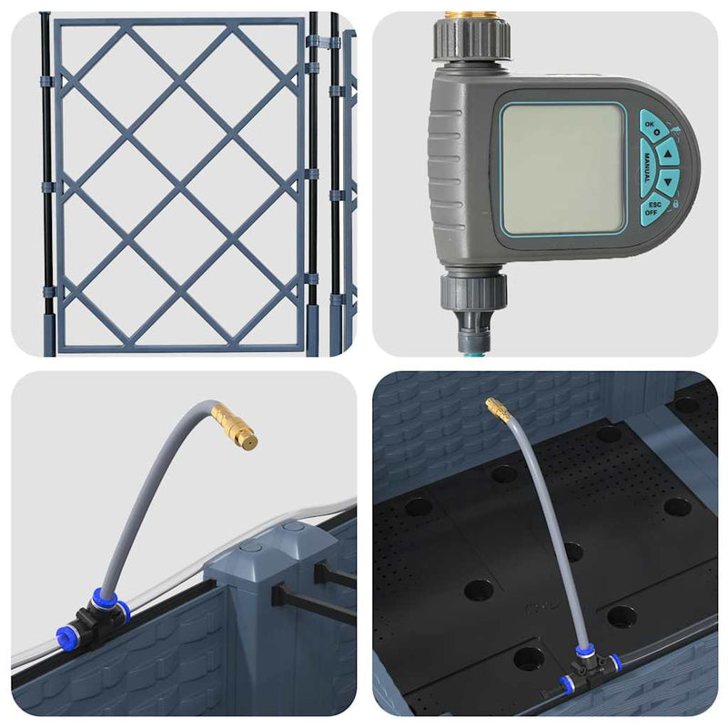 vidaXL Kerti ültetők Szürke 80 x 40 x 126 cm Acél