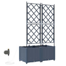 vidaXL Kerti cserép 2 db Szürke 80 x 40 x 142 cm PP