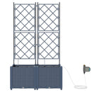 vidaXL Kerti cserép 2 pcs Szürke 80 x 40 x 142 cm Műanyag