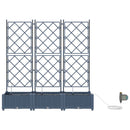 vidaXL Kerti cserép 3 db Szürke 120 x 40 x 126 cm PP