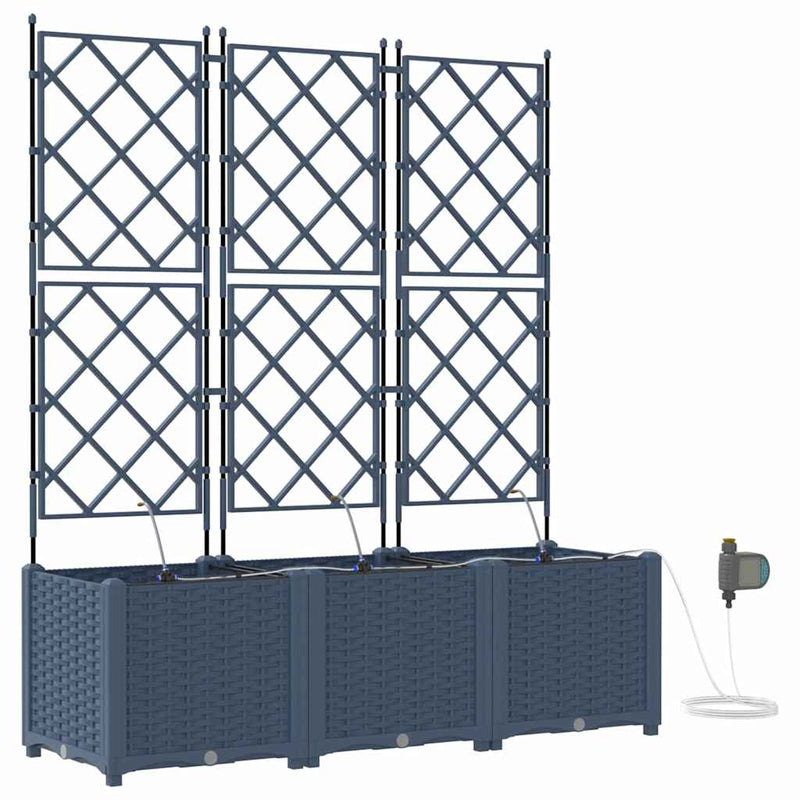 vidaXL Kerti ültetők Szürke 120 x 40 x 142 cm Acél