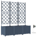 vidaXL Kerti cserép 3 db Szürke 120 x 40 x 142 cm PP