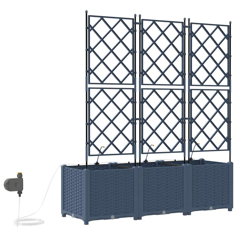 vidaXL Kerti ültetők Szürke 120 x 40 x 142 cm Acél