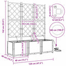 vidaXL Kerti ültetők Szürke 120 x 40 x 142 cm Acél