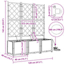 vidaXL Kerti cserép 3 db Szürke 120 x 40 x 142 cm PP
