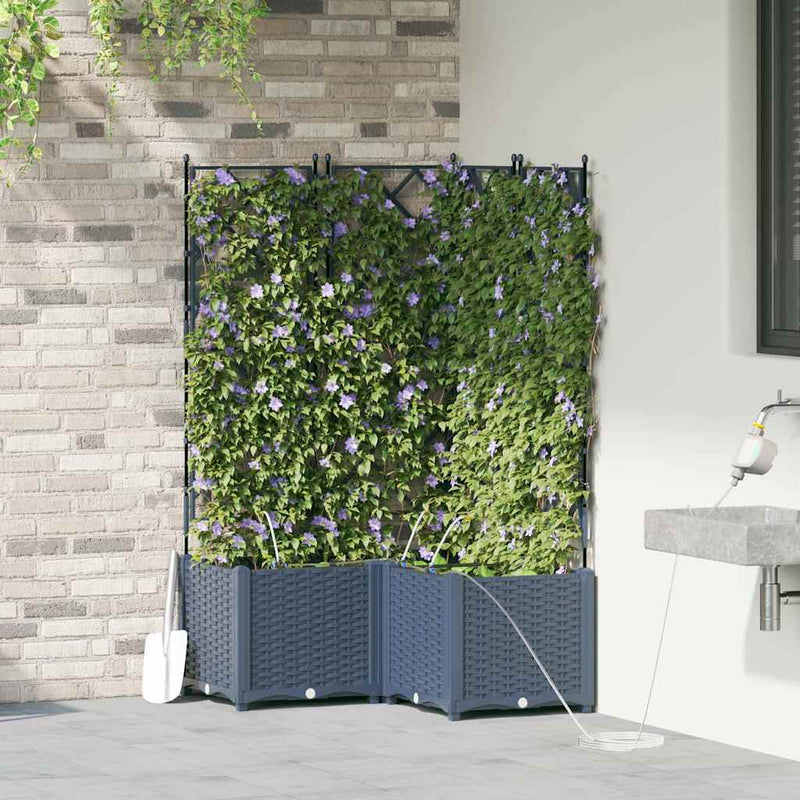 vidaXL Kerti ültetők Szürke 80 x 80 x 142 cm Acél