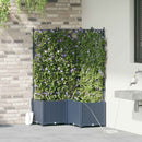 vidaXL Kerti cserép 3 pcs Szürke 80 x 80 x 142 cm Műanyag