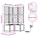 vidaXL Kerti cserép 3 db Szürke 80 x 80 x 142 cm PP
