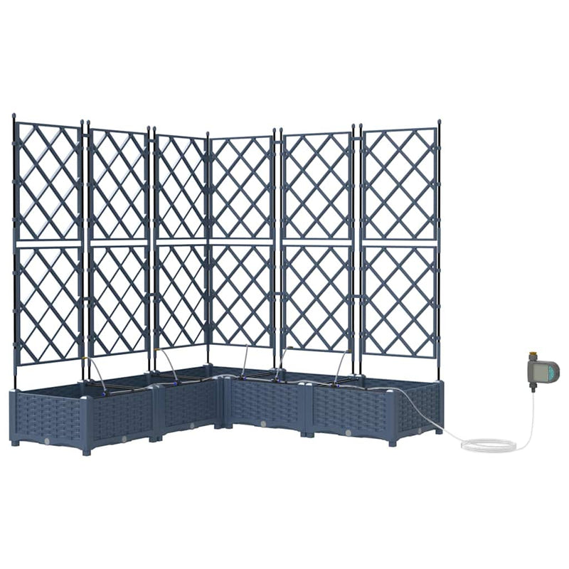 vidaXL Kerti ültetők Szürke 120 x 120 x 126 cm Acél