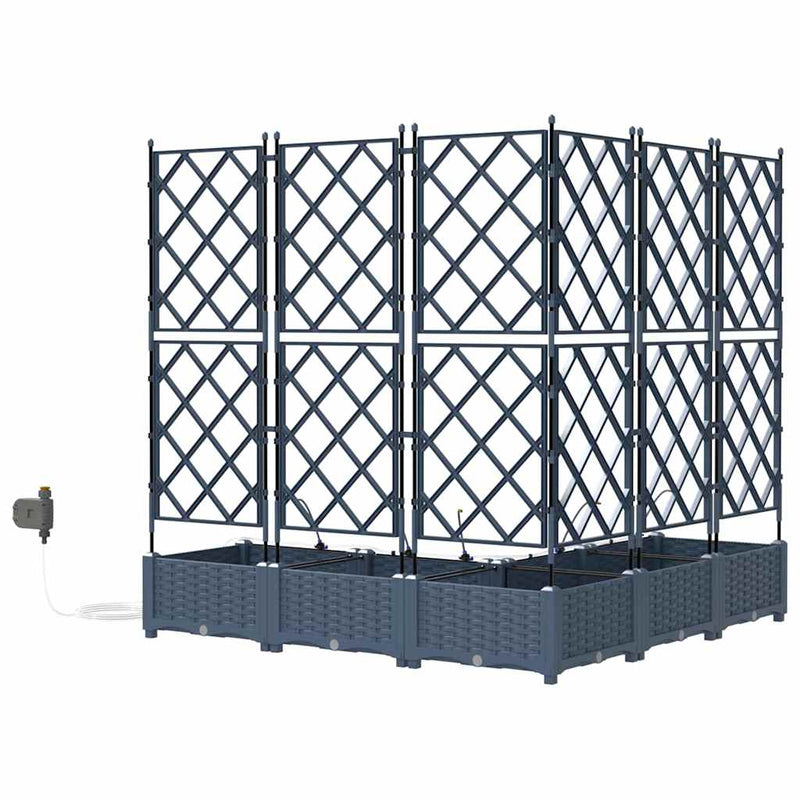 vidaXL Kerti ültetők Szürke 120 x 120 x 126 cm Acél