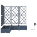 vidaXL Kerti cserép 5 db Szürke 120 x 120 x 126 cm PP
