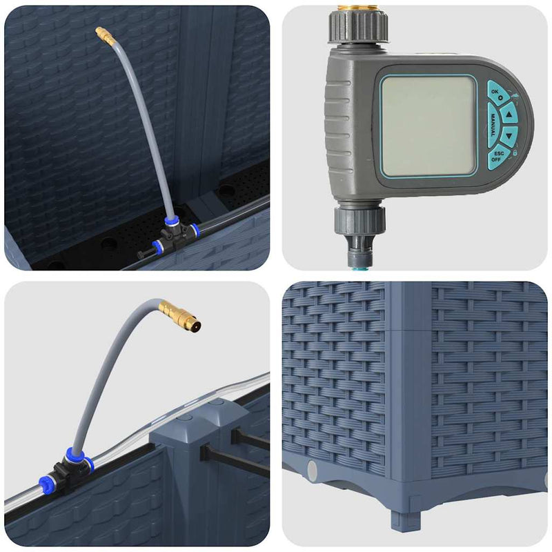 vidaXL Kerti ültetők Szürke 160 x 40 x 52 cm Acél