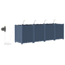 vidaXL Kerti cserép 4 pcs Szürke 160 x 40 x 52 cm Műanyag