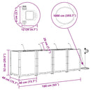 vidaXL Kerti ültetők Szürke 160 x 40 x 52 cm Acél