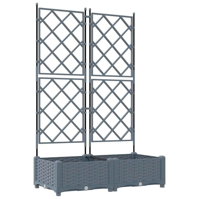 vidaXL Kertész cserép rácsos változattal 2 pcs Világosszürke