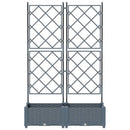 vidaXL Kertész cserép rácsos változattal 2 pcs Világosszürke