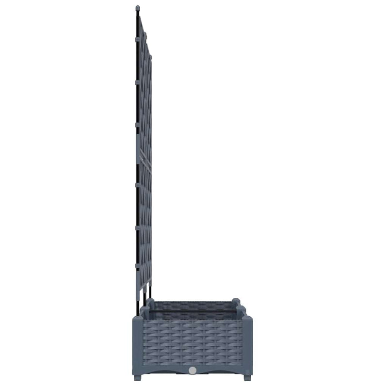 vidaXL Kertész cserép rácsos változattal 2 pcs Világosszürke