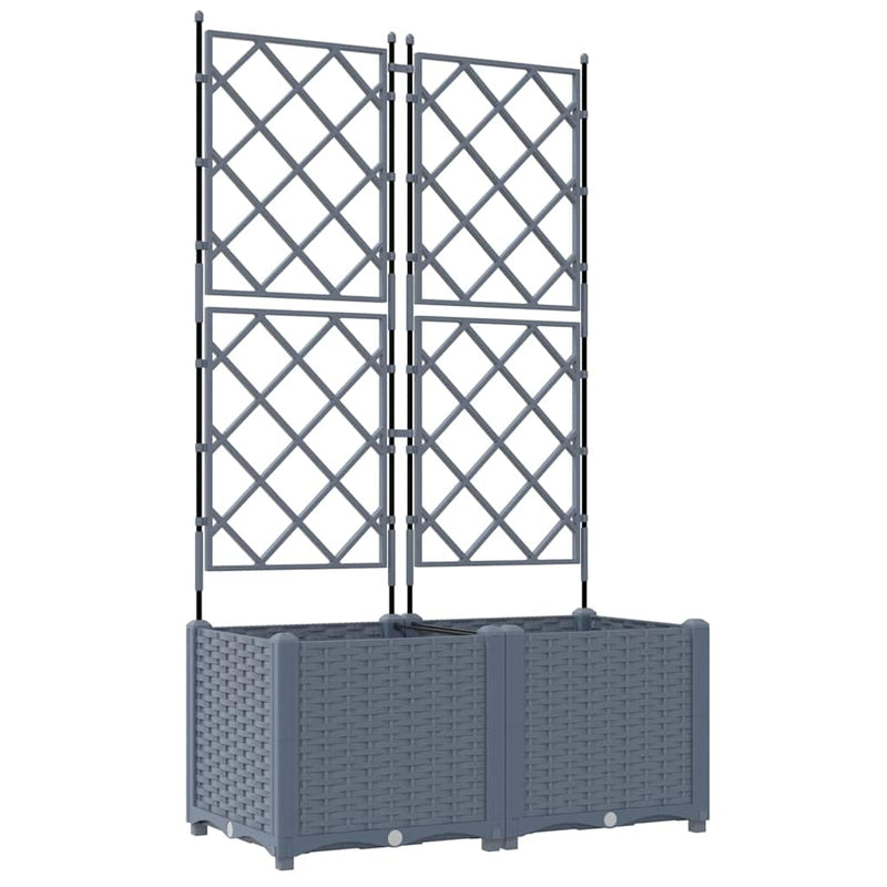 vidaXL Kertész cserép rácsos változattal 2 pcs Világosszürke