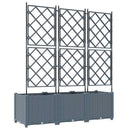 vidaXL Kertész cserép rácsos változattal 3 pcs Világosszürke