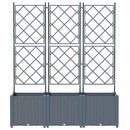 vidaXL Kertész cserép rácsos változattal 3 pcs Világosszürke