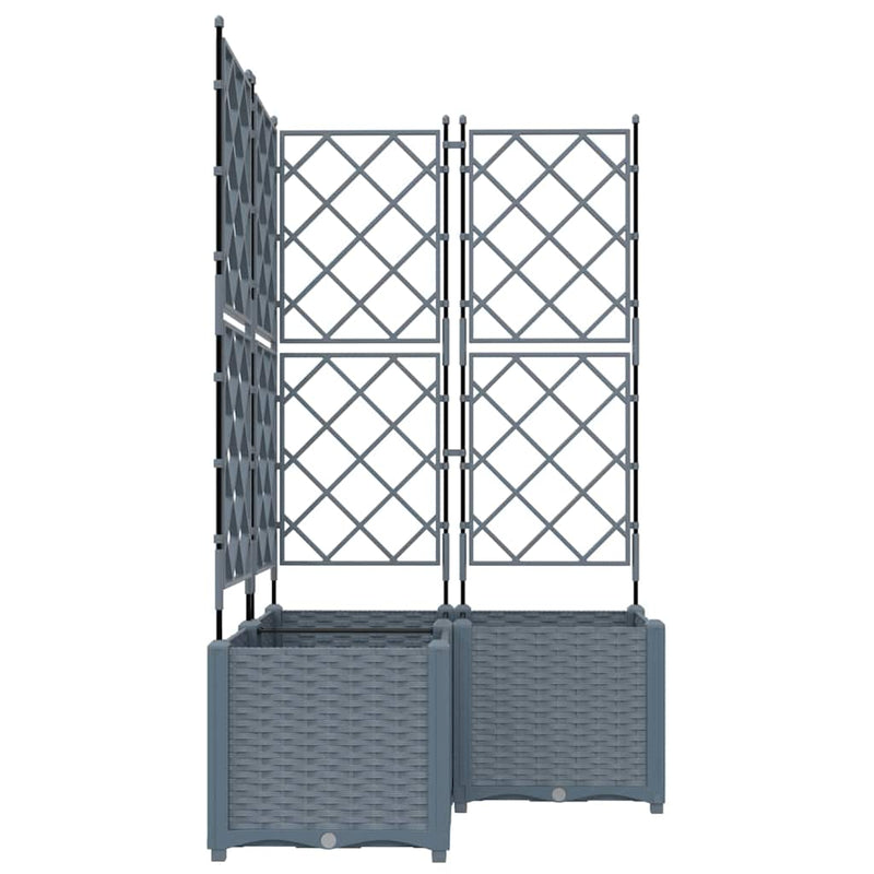 vidaXL Kertész cserép rácsos változattal 3 pcs Világosszürke