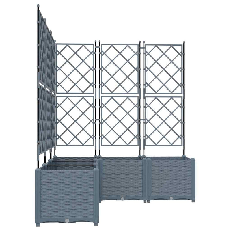 vidaXL Kertész cserép rácsos változattal 5 pcs Világosszürke