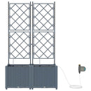 vidaXL Kerti ültetők Világosszürke 80 x 40 x 142 cm Acél