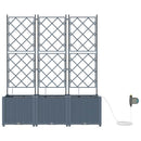 vidaXL Kerti ültetők Világosszürke 120 x 40 x 142 cm Acél