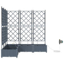 vidaXL Kerti ültetők Világosszürke 120 x 120 x 126 cm Acél