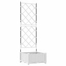 vidaXL Kertész cserép rácsos változattal Fehér 40 x 40 x 125,5 cm PP