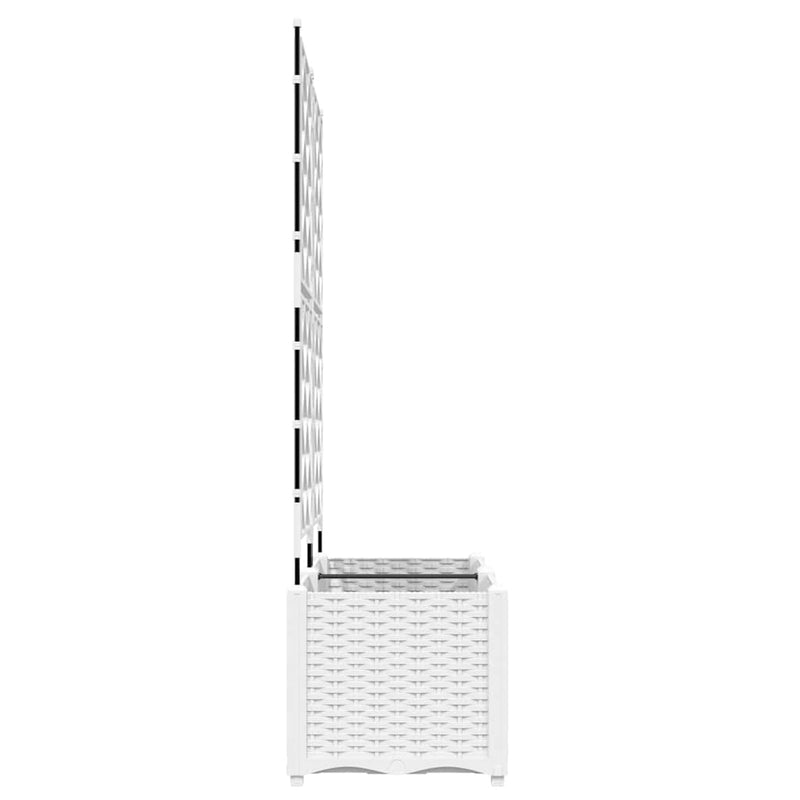 vidaXL Kertész cserép rácsos változattal 2 pcs Fehér 80 x 40 x 143 cm