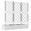 vidaXL Kertész cserép rácsos változattal 3 pcs Fehér