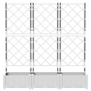 vidaXL Kertész cserép rácsos változattal 3 pcs Fehér