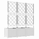vidaXL Kertész cserép rácsos változattal 3 pcs Fehér 120 x 40 x 143 cm