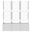 vidaXL Kertész cserép rácsos változattal 3 pcs Fehér 120 x 40 x 143 cm