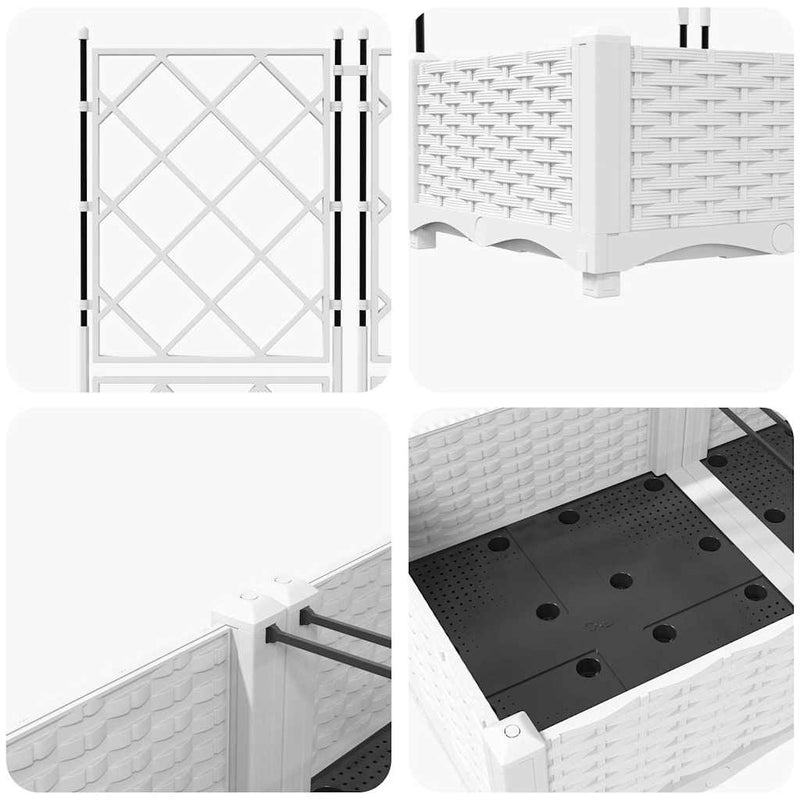vidaXL Kertész cserép rácsos változattal 5 pcs Fehér