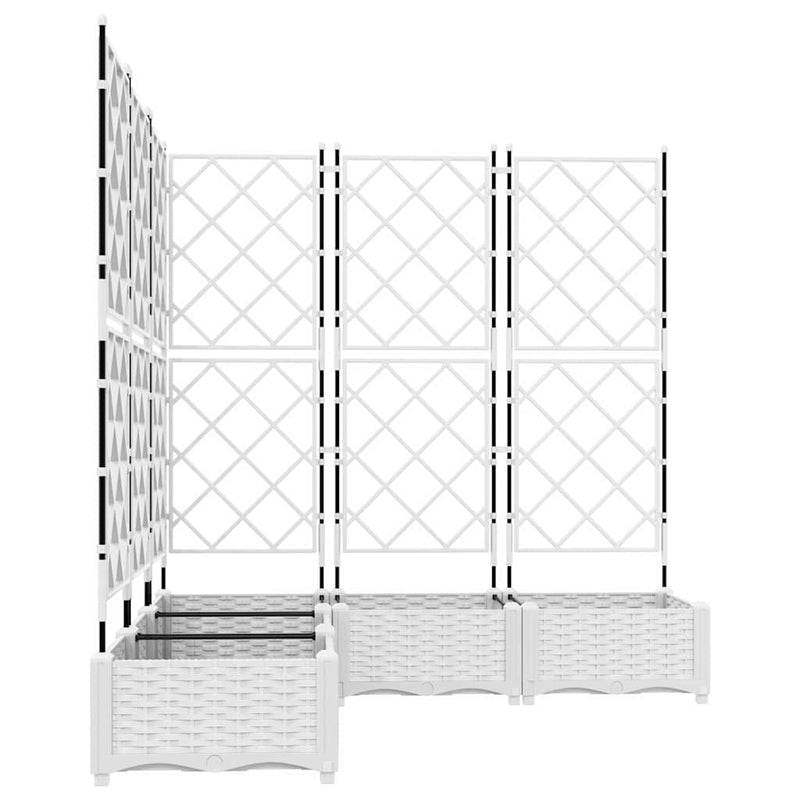 vidaXL Kertész cserép rácsos változattal 5 pcs Fehér