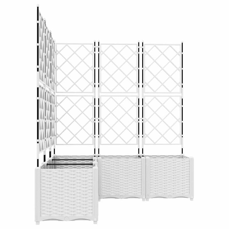 vidaXL Kertész cserép rácsos változattal 5 pcs Fehér