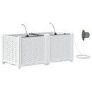 vidaXL Kerti ültetők Fehér 80 x 40 x 37.5 cm Acél