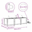 vidaXL Kerti ültetők Fehér 120 x 40 x 37.5 cm Acél