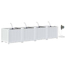 vidaXL Kerti ültetők Fehér 160 x 40 x 37.5 cm Acél