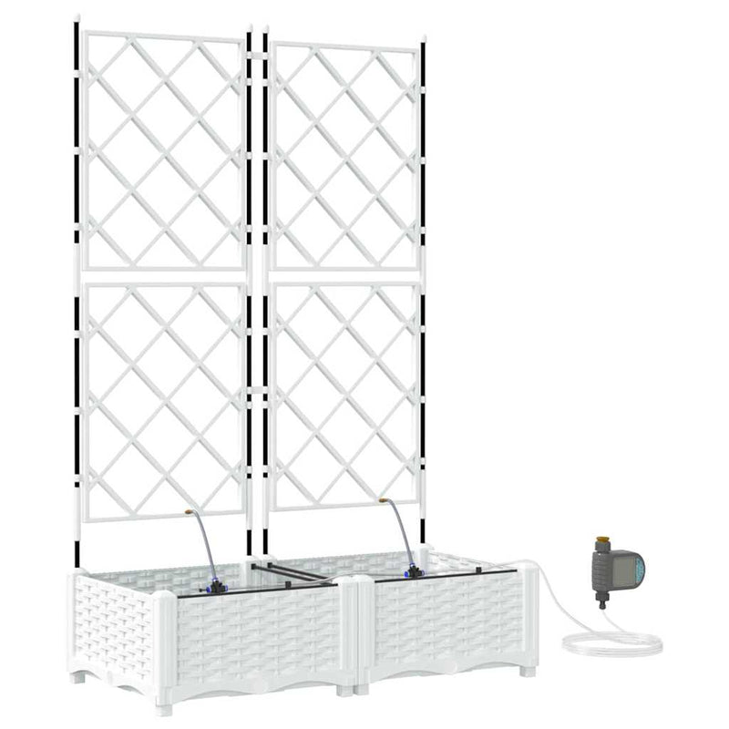 vidaXL Kerti ültetők Fehér 80 x 40 x 126 cm Acél