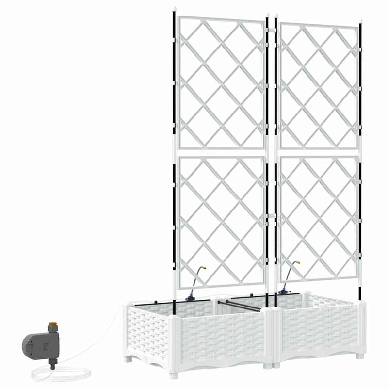 vidaXL Kerti ültetők Fehér 80 x 40 x 126 cm Acél