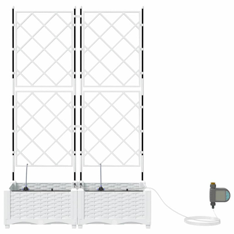 vidaXL Kerti ültetők Fehér 80 x 40 x 126 cm Acél